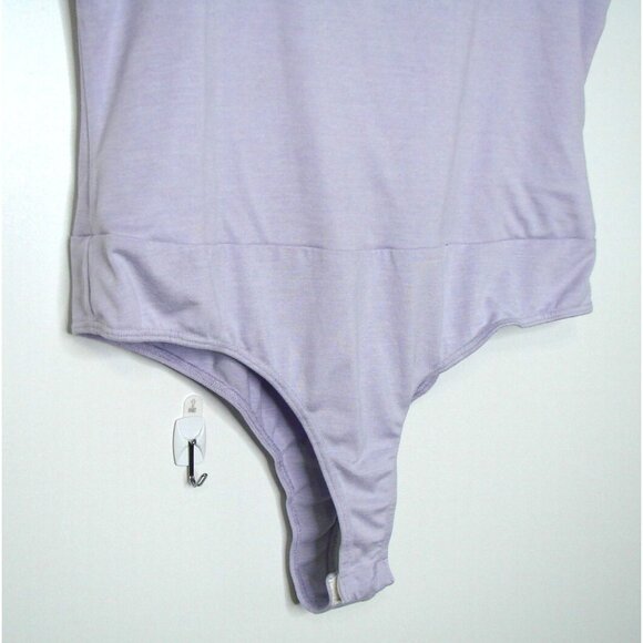 White Birch Bodysuit Lavendar Purple Tie Straps Snap Button Size M Scoop Neck - Picture 4 of 9